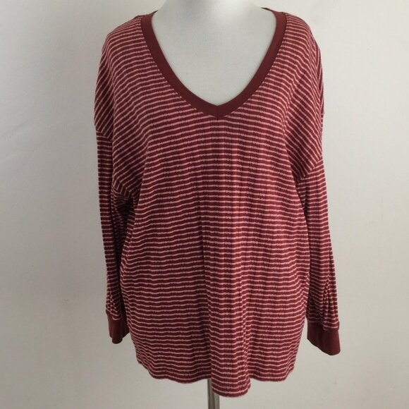 by Anthropologie V-Neck Striped Top l - Picture 2 of 8